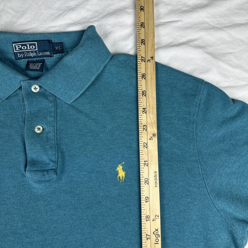 Polo Ralph Lauren Shirt Mens XL Blue Teal Yellow Pony Cotton Nautical Preppy‎ - Picture 5 of 7